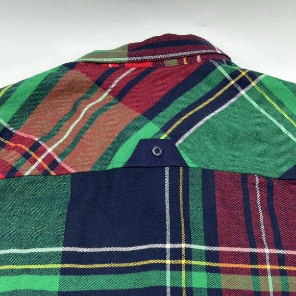 Parish Nation Men's Size 2XL Plaid Flannel Patch Long Sleeve Button Up Shirt NWT - Picture 11 of 11